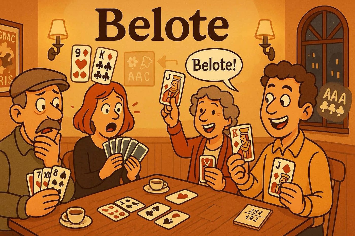 Illustrasjon til Belote: Om spillet