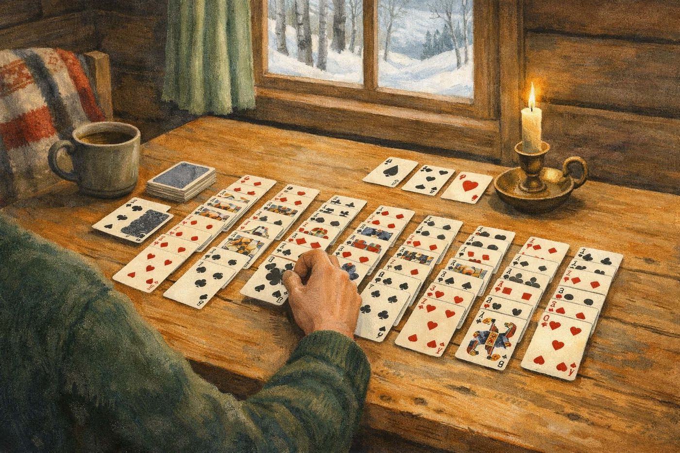 Illustrasjon til Førti røvere: Om kabalen