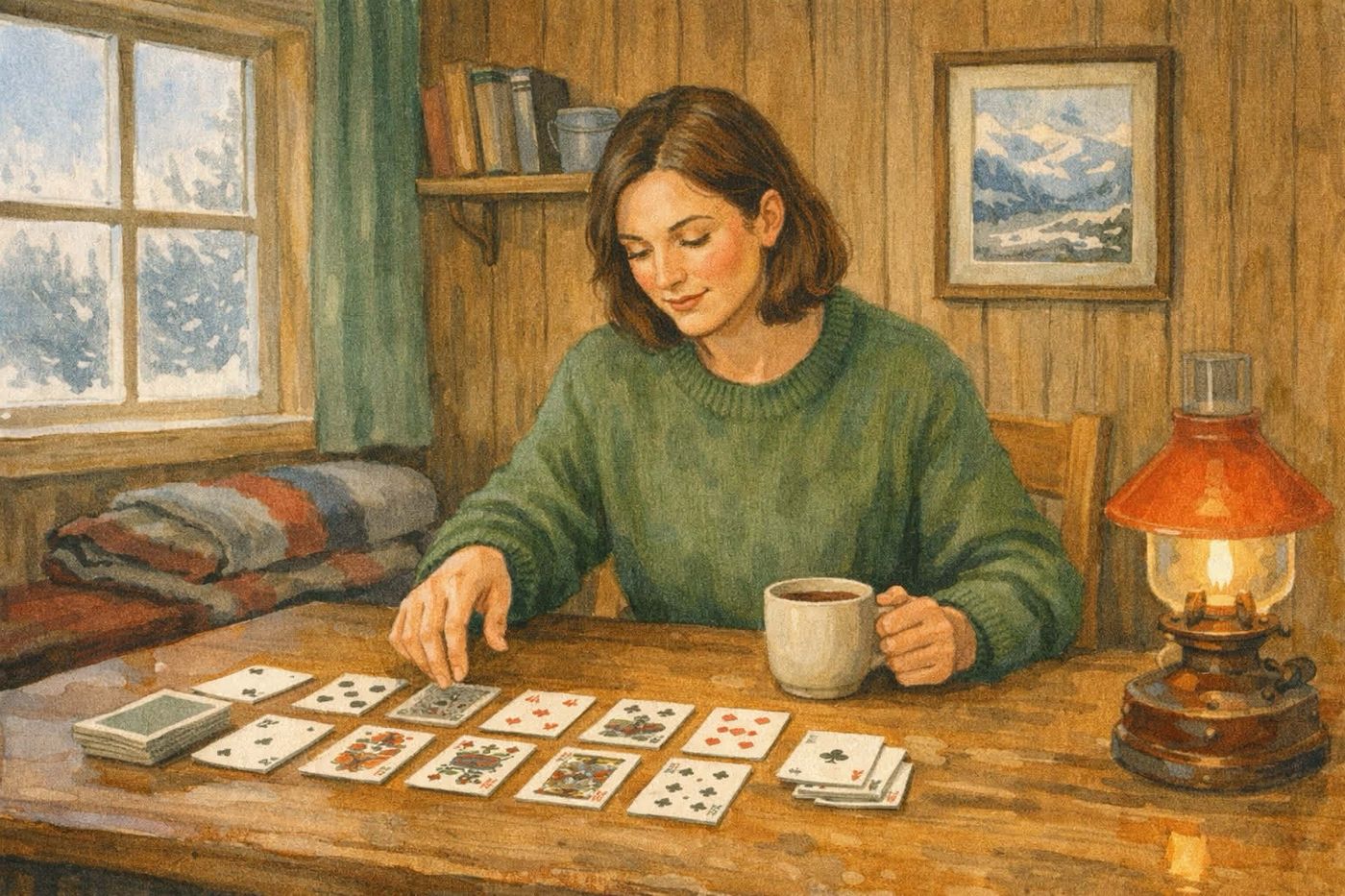 Legg kabal med ekte kort